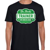 Cadeau t-shirt voor de beste trainer voor heren - zwart met groen - trainers - kado shirt / kleding - vaderdag / collega