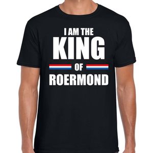 Koningsdag t-shirt I am the King of Roermond - zwart - heren - Kingsday Roermond outfit / kleding / shirt