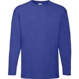 Basic shirt lange mouwen/longsleeve blauw voor heren - Herenkleding blauwe shirts