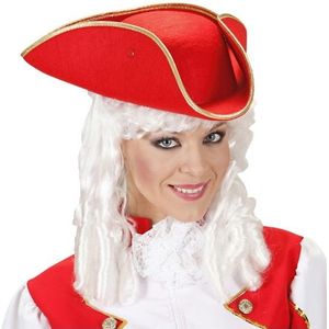 Driehoekige piratenhoed rood