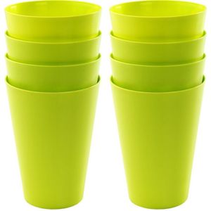 12x drinkbekers van kunststof 430 ml in het groen - Limonade bekers - Campingservies/picknickservies