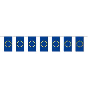3x stuks slinger Europa van papier 5 meter - Vlaggetjes versieringen/feestartikelen