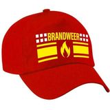 Carnaval pet brandweerman / brandweervrouw rood voor dames en heren - baseball cap - brandweer verkleedpet / feestpet