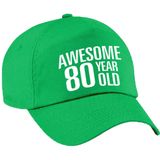 Awesome 80 year old verjaardag pet / cap groen voor dames en heren - baseball cap - verjaardags cadeau - petten / caps