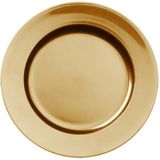 Set van 4x stuks diner onderborden goud rond kunststof 33 cm - Onderborden voor dinerborden