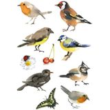 90x Vogel dieren stickers - kinderstickers - stickervellen - knutselspullen