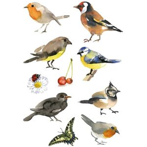 90x Vogel dieren stickers - kinderstickers - stickervellen - knutselspullen