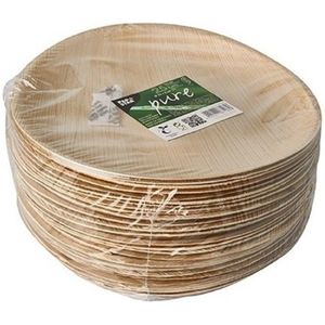 50x Duurzame en biologisch afbreekbare borden palmblad 25 cm - Milieuvriendelijk/ecologisch - Wegwerp bordjes