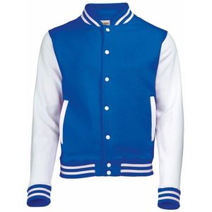 Blauw met wit college jacket voor heren