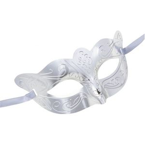 Oogmasker metallic zilver