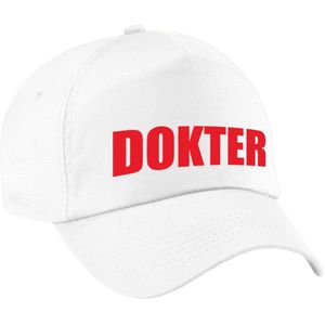 Dokter verkleed pet wit voor jongens en meisjes - dokter baseball cap - carnaval verkleedaccessoire voor kostuum