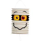 5x stuks ronde lampion 16 cm mummie - Halloween trick or treat lampionnen versiering - treklampion