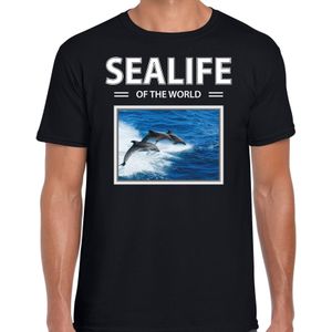 Dieren foto t-shirt Dolfijnen - zwart - heren - sealife of the world - cadeau shirt Dolfijnen liefhebber
