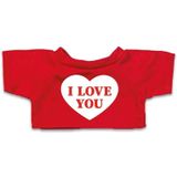 Knuffelbeer I Love You met Rood Shirtje en Hartje 24 cm - Valentijn Cadeautje Voor Hem en Haar