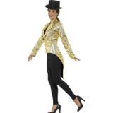 Gouden slipjas met pailletten verkleed kostuum/jas voor dames - Goud thema - Circus/cabaret/theater/parade/show verkleedoutfit