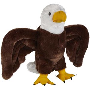 Pluche knuffel dieren Amerikaanse Zeearend roofvogel van 30 cm - Speelgoed knuffels vogels - Leuk als cadeau voor kinderen