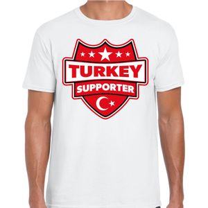 Turkey supporter schild t-shirt wit voor heren - Turkije landen t-shirt / kleding - EK / WK / Olympische spelen outfit