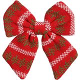 House of Seasons kerst ornament strik - 3x -rood 20 x 17 cm - polyester