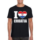 Zwart I love Kroatie supporter shirt heren - Kroatisch t-shirt heren