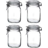 12x stuks glazen weckpotten 1 Liter - Bewaarpotten - Klempotten voor conserven - Keuken artikelen voedsel bewaren