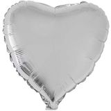 Folie ballon hart zilver 52 cm