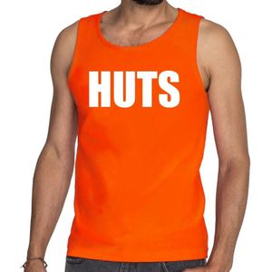 Huts tanktop / mouwloos shirt voor heren -  Fun tekst - Oranje kleding