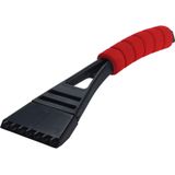 2x stuks kunststof ijskrabber met rood softgrip handvat 27 cm - Ruiten krabbers - Auto accessoires winter