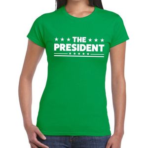 The President tekst t-shirt groen dames - dames shirt  The President
