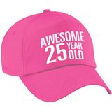 Awesome 25 year old verjaardag pet / cap roze voor dames en heren - baseball cap - verjaardags cadeau - petten / caps