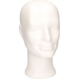 Hobby/DIY piepschuim hoofden/koppen 33 cm man/jongen - Pashoofd/paspop hoofd - Knutselen basis materialen/hobby materiaal