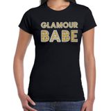 Fout Glamour Babe t-shirt met goudkleurige print zwart voor dames - Fun tekst shirts