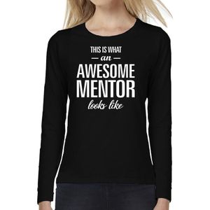Awesome Mentor - geweldige lerares cadeau shirt long sleeve zwart dames - beroepen shirts / Moederdag / verjaardag cadeau