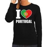 I love Portugal supporter sweater / trui voor dames - zwart - Portugal landen truien - Portugese fan kleding dames