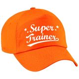 Bellatio Decorations cadeau pet/cap voor volwassenen - Super Trainer - oranje - geweldige coach