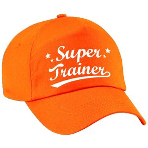 Bellatio Decorations cadeau pet/cap voor volwassenen - Super Trainer - oranje - geweldige coach