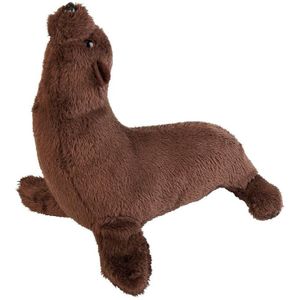 Pluche bruine zeeleeuw knuffel 15 cm - Zeeleeuwen zeedieren knuffels - Speelgoed voor kinderen