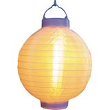 2x stuks Luxe solar lampion/lampionnen wit met realistisch vlameffect op zonne-energie 20 cm - sfeervolle zomer tuinverlichting - buitenlampionnen