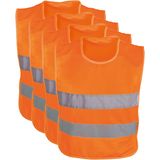 Veiligheidsvest - 10x - voor kinderen - oranje - Reflecterende/fluoriserende veiligheidshesjes