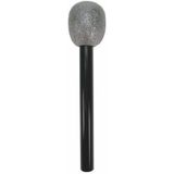 Set van 6x neppe microfoons 30 cm - zwart/zilver - Namaak playback - Speelgoed microphone - Disco verkleed feest
