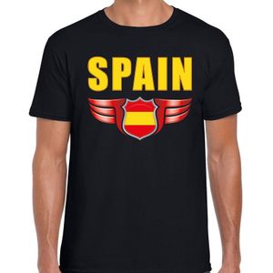 Spain landen t-shirt Spanje zwart voor heren - Spanje supporter shirt / kleding - EK / WK voetbal