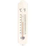 Esschert design thermometer - voor binnen en buiten - ivoor wit - 30 x 7 cm - Celsius/fahrenheit