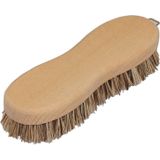 Schrobborstel van hout met fiber/palmvezel luiwagen/8-vorm bruin - Schoonmaakartikelen/schoonmaakborstels
