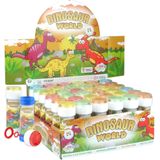 10x Dinosaurus Bellenblaas Flesjes met Spelletje 60 ml Voor Kinderen - Uitdeelspeelgoed