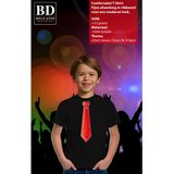 Bellatio Decorations Verkleed t-shirt voor kinderen - stropdas - rood - jongen - carnaval/themafeest