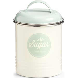 Zeller Suikerbewaarblik - Metaal - Wit/Grijs - Sugar Sweet Home - Blik / Voorraadpot