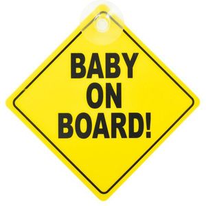 Baby on board veiligheidsbord met zuignap 12 cm - Auto accessoires - Veilig autorijden