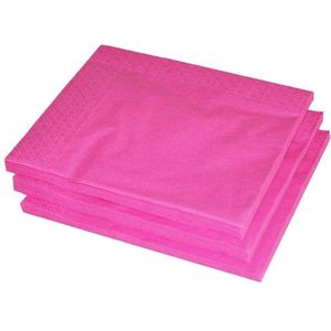 50x fuchsia roze servetten 33 x 33 cm - Papieren wegwerp servetjes - Fuchsiaroze versieringen/decoraties