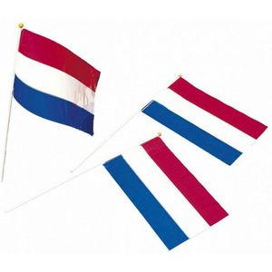 30x Holland zwaaivlaggetjes 39 cm - Nederlandse feestartikelen/versiering/handvlaggen