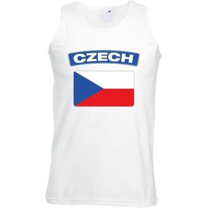 Tsjechie singlet shirt/ tanktop met Tsjechische vlag wit heren