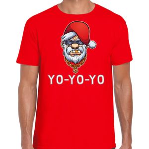 Gangster / rapper Santa fout Kerstshirt / Kerst t-shirt rood voor heren - Kerstkleding / Christmas outfit